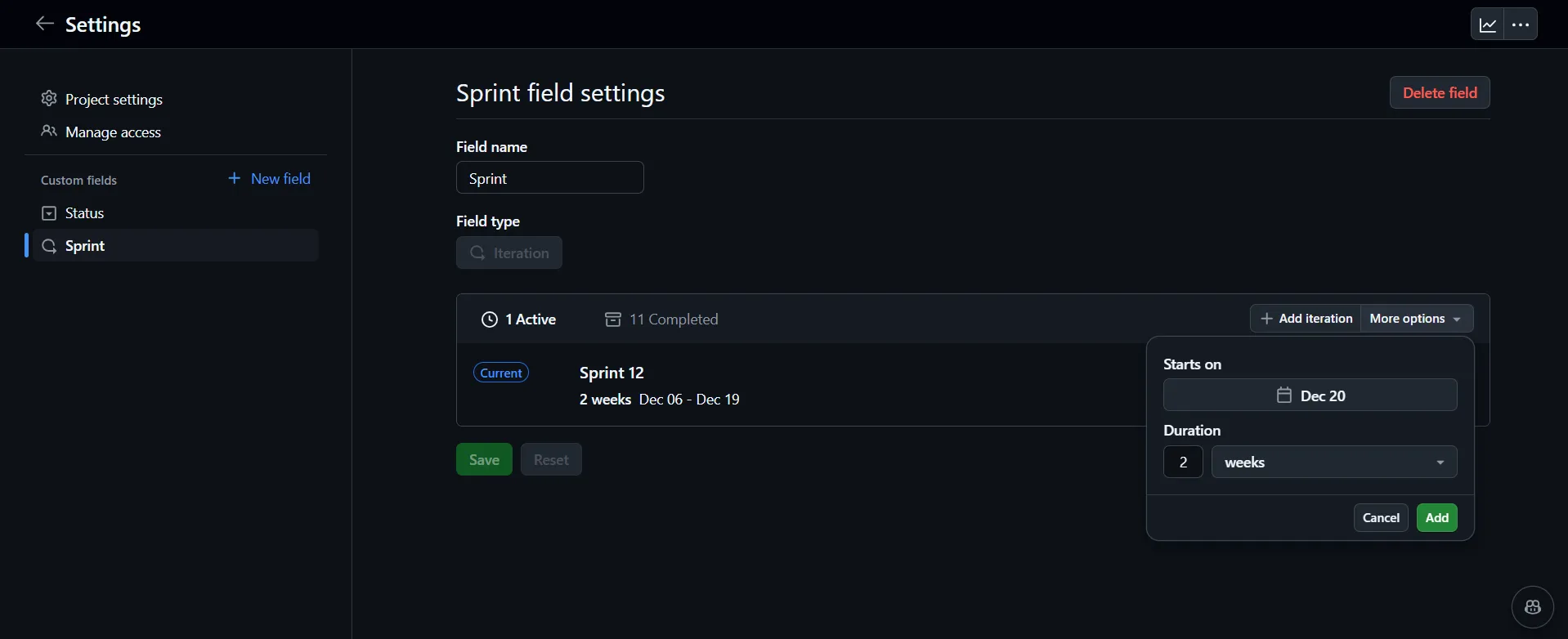 sprint-settings